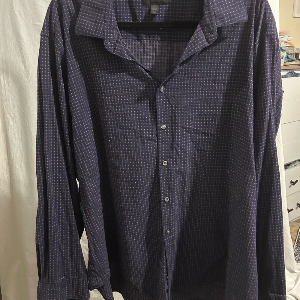 Alfani Men's Dark Purple Patterned Shirt
